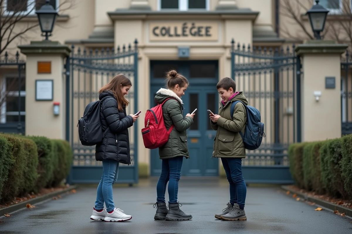 Collégiens devant leur école lors de la grève des transports TCL du 5 décembre 2026