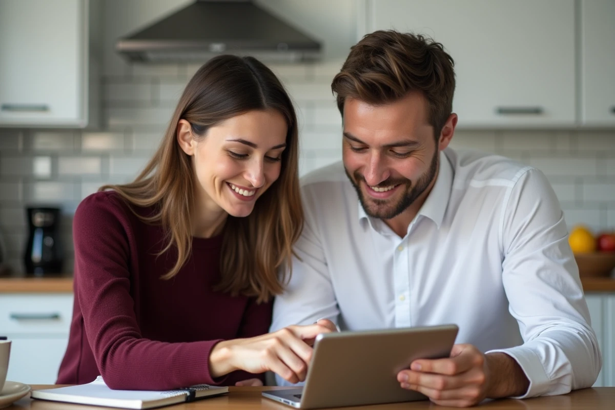 Deux personnes consultant ensemble le site infos-discriminations.fr sur une tablette pour comprendre leurs droits face à la discrimination en ligne